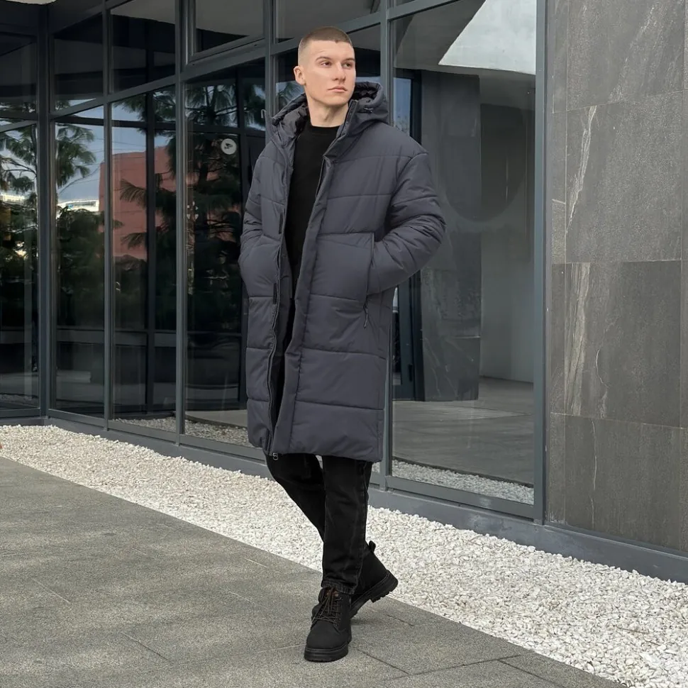 Зимова чоловіча куртка темно-сіра Pobedov Legas (XL)