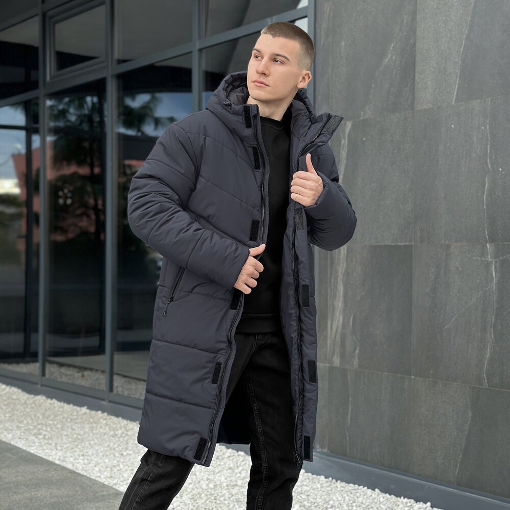 Зимняя мужская куртка темно-серая Pobedov Legas