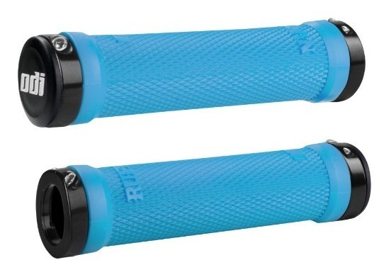 Гріпси ODI Ruffian MTB Lock-On Bonus Pack Bright Blue w/Black Clamps, сині з чорними замками, укр, укр