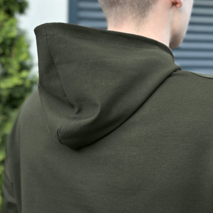 Чоловіче демісезонне худі з капюшоном світлий хакі Pobedov 001, укр, укр