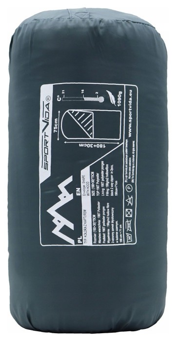 Спальний мішок (спальник) ковдра SportVida SV-CC0065 +2 ...+21°C R Navy Green/Orange