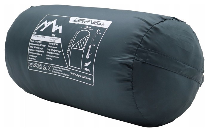 Спальний мішок (спальник) ковдра SportVida SV-CC0065 +2 ...+21°C R Navy Green/Orange