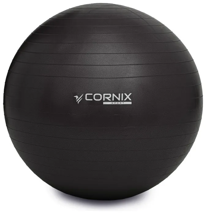 М'яч для фітнесу (фітбол) Cornix 85 см Anti-Burst XR-0260 Black