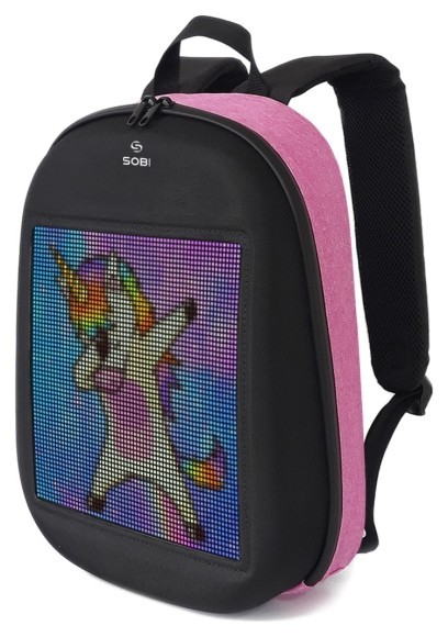 Рюкзак Sobi Pixel SB9702 Pink із LED екраном, укр