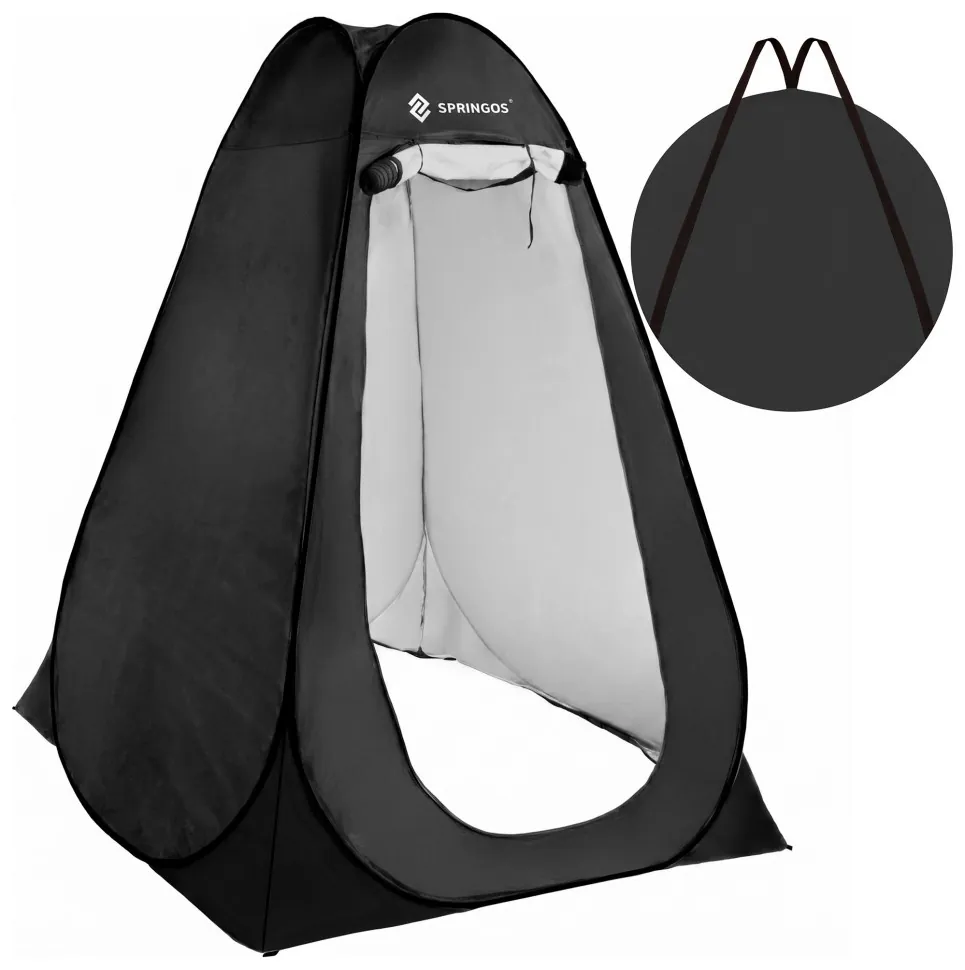 Намет туалет-душ, переодягальня Springos Pop-Up 190 x 120 x 120 см саморозкладний PT036 Black (LFPT036)