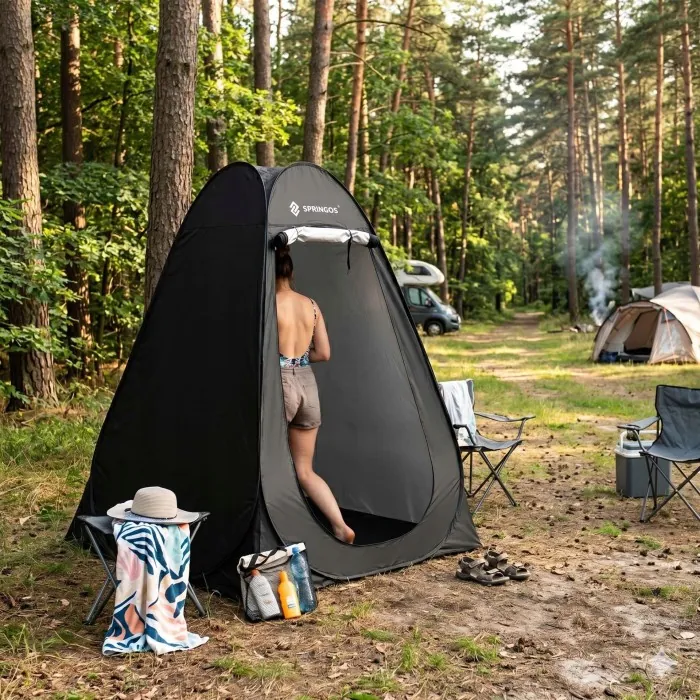 Намет туалет-душ, переодягальня Springos Pop-Up 190 x 120 x 120 см саморозкладний PT036 Black