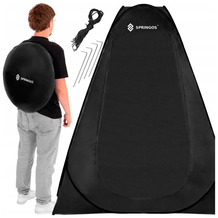 Намет туалет-душ, переодягальня Springos Pop-Up 190 x 120 x 120 см саморозкладний PT036 Black