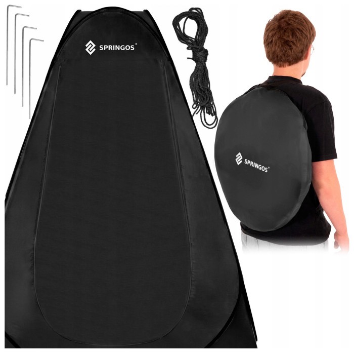 Намет туалет-душ, переодягальня Springos Pop-Up 190 x 120 x 120 см саморозкладний PT036 Black