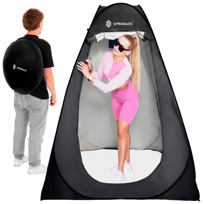 Намет туалет-душ, переодягальня Springos Pop-Up 190 x 120 x 120 см саморозкладний PT036 Black