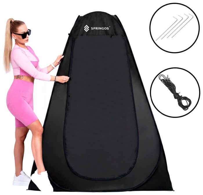Намет туалет-душ, переодягальня Springos Pop-Up 190 x 120 x 120 см саморозкладний PT036 Black