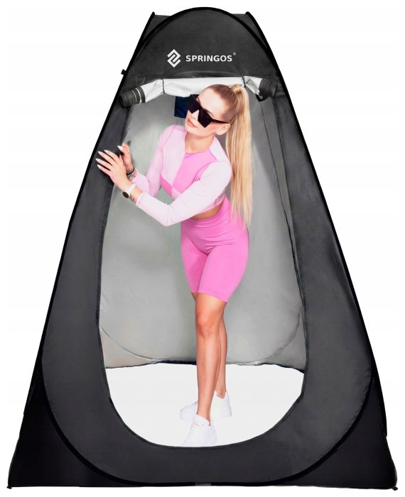 Намет туалет-душ, переодягальня Springos Pop-Up 190 x 120 x 120 см саморозкладний PT036 Black