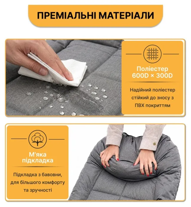 Розкладне ліжко (розкладачка) з подушкою LEOBRO (FB-S15)