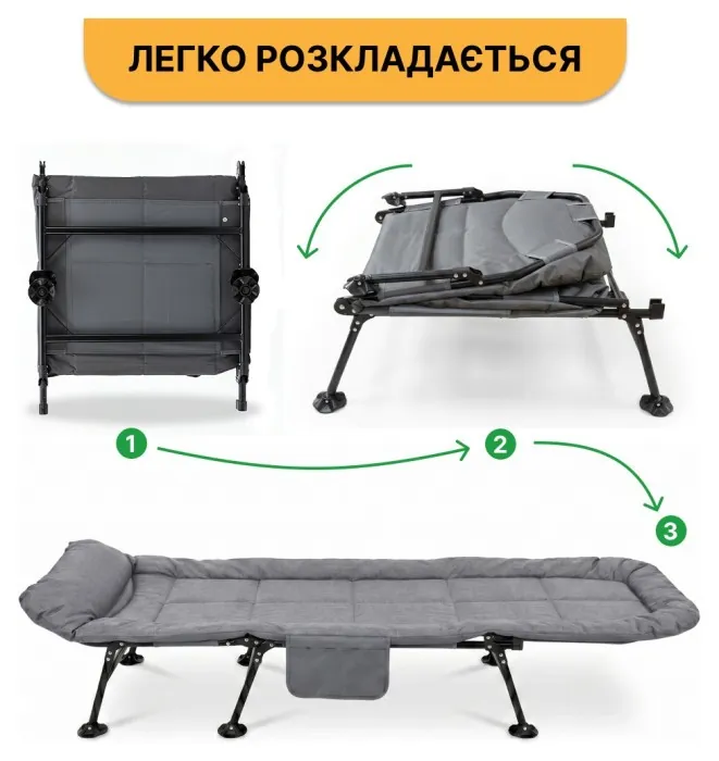 Розкладне ліжко (розкладачка) з подушкою LEOBRO (FB-S15)