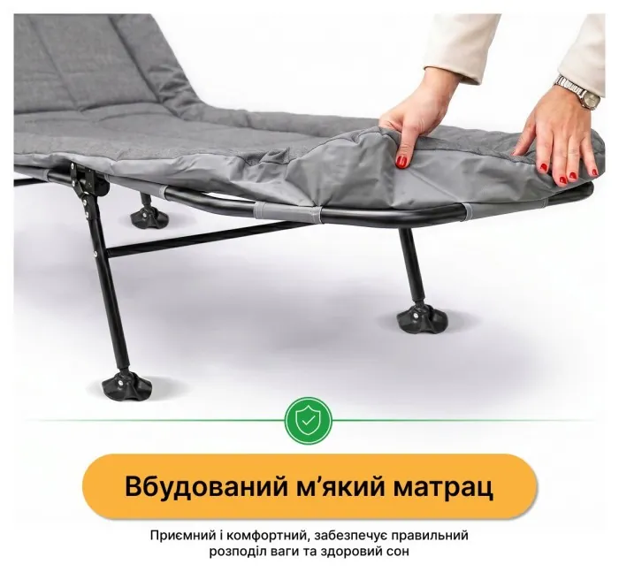 Розкладне ліжко (розкладачка) з подушкою LEOBRO (FB-S15)