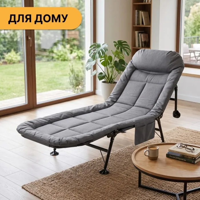 Розкладне ліжко (розкладачка) з подушкою LEOBRO (FB-S15)