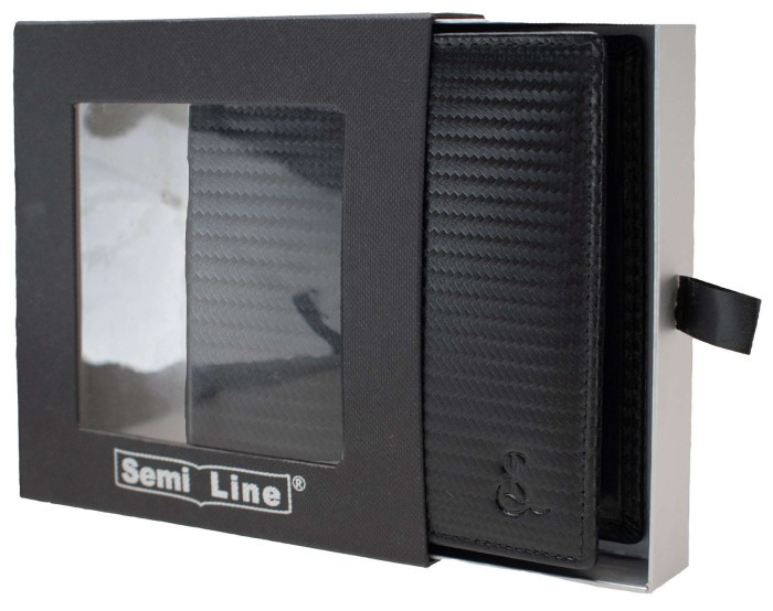 Портмоне чоловіче шкіряне Semi Line RFID Black (P8268-0)
