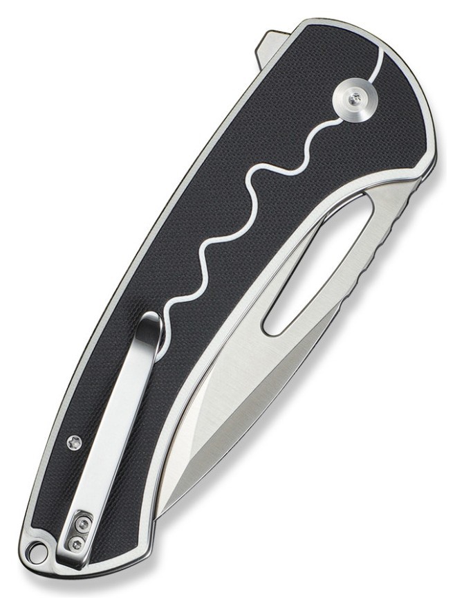 Ніж складаний туристичний Sencut Squiggy, (9.9 см) 9Cr18MoV / G10 чорно-білий