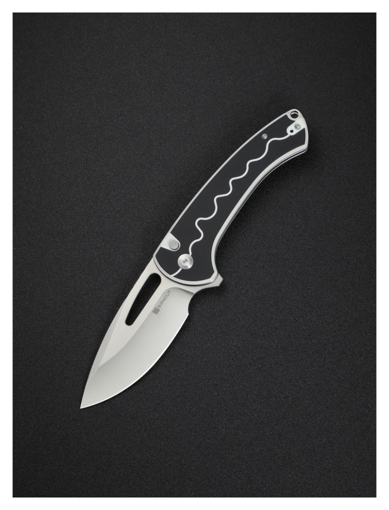 Ніж складаний туристичний Sencut Squiggy, (9.9 см) 9Cr18MoV / G10 чорно-білий, укр, укр
