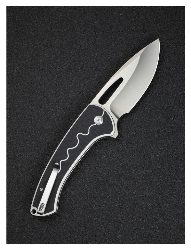 Ніж складаний туристичний Sencut Squiggy, (9.9 см) 9Cr18MoV / G10 чорно-білий, укр, укр