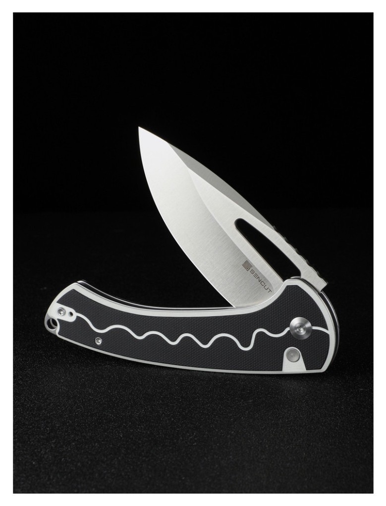 Ніж складаний туристичний Sencut Squiggy, (9.9 см) 9Cr18MoV / G10 чорно-білий, укр, укр