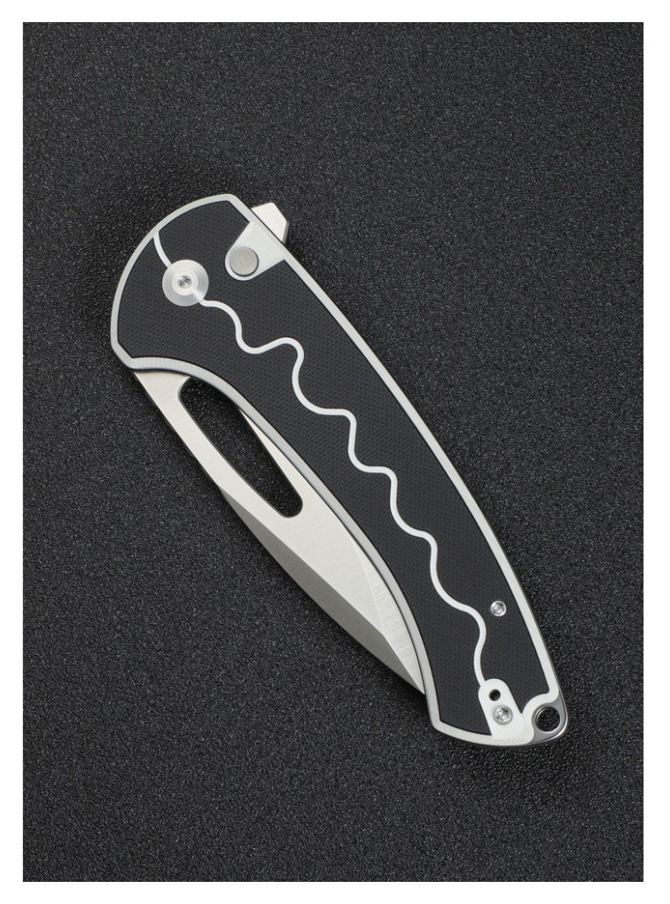 Ніж складаний туристичний Sencut Squiggy, (9.9 см) 9Cr18MoV / G10 чорно-білий, укр, укр