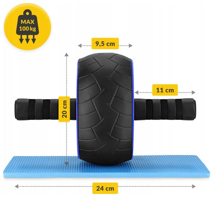 Ролик (гімнастичне колесо) для преса 4FIZJO Ab Wheel XL Black/Blue (P-5907739314437)