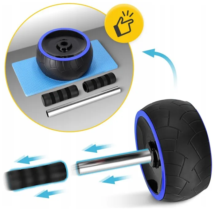 Ролик (гімнастичне колесо) для преса 4FIZJO Ab Wheel XL Black/Blue (P-5907739314437)