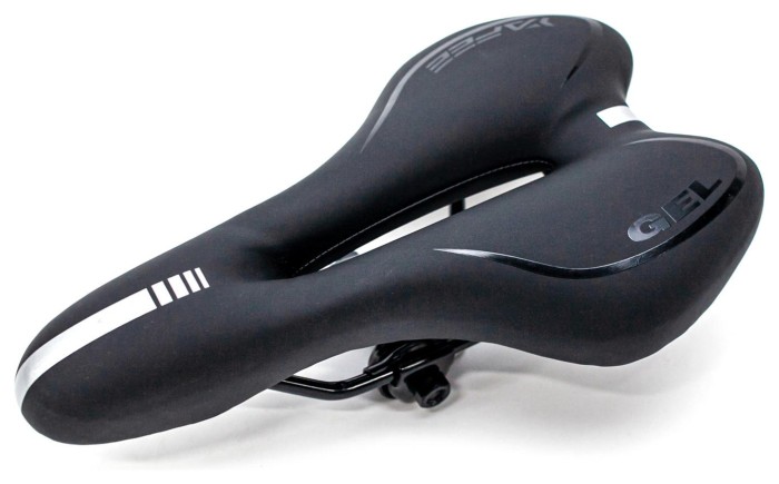 Сідло з замком 280*160 мм МТВ з отвором VLT YF-1034 чорно-білий, укр, укр