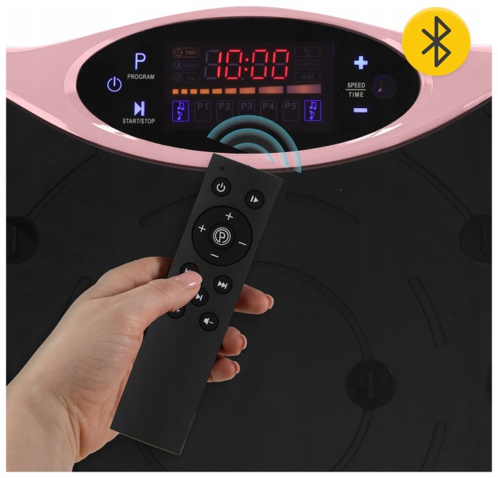 Виброплатформа для тренировок 4FIZJO Ultra+ с пультом и эспандерами Black/Pink (P-5905973402880)