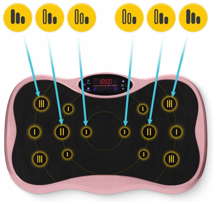 Виброплатформа для тренировок 4FIZJO Ultra+ с пультом и эспандерами Black/Pink (P-5905973402880)