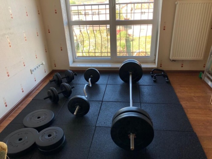 ТОП! Скамейка для жима ReadMeBlack + Штанга 83 кг, гриф W, гантели RN-Sport