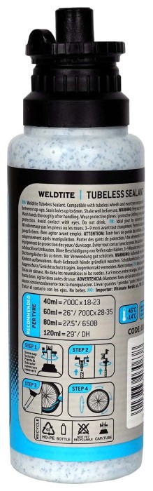Герметик Weldtite 03063 TUBELESS SEALANT with Rubber Shred, для безкамерних шин, 240мл