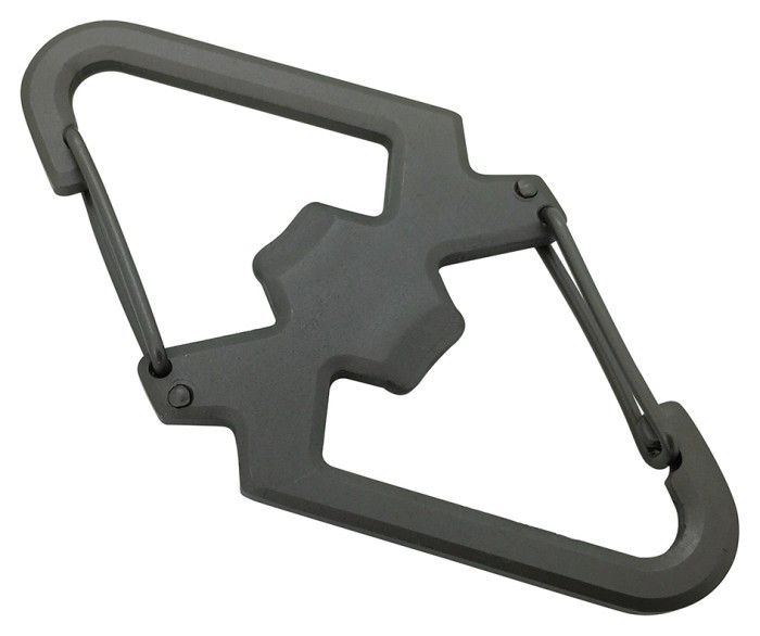 Munkees 3202 карабин SS Carabiner with Bottle Opener серый