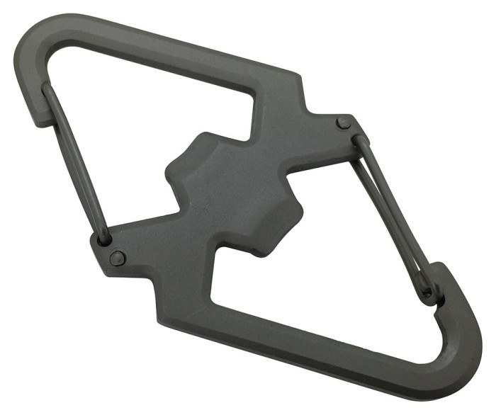 Munkees 3202 карабин SS Carabiner with Bottle Opener серый