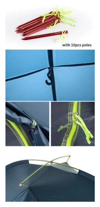 Намет двомісний Naturehike Tagar NH17T180-J, темний блакитний