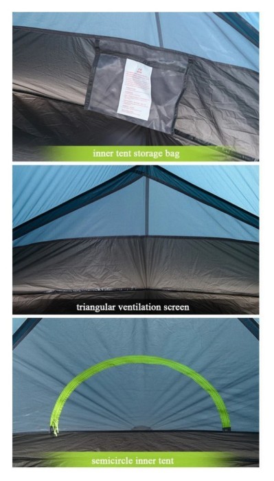 Намет двомісний Naturehike Tagar NH17T180-J, темний блакитний