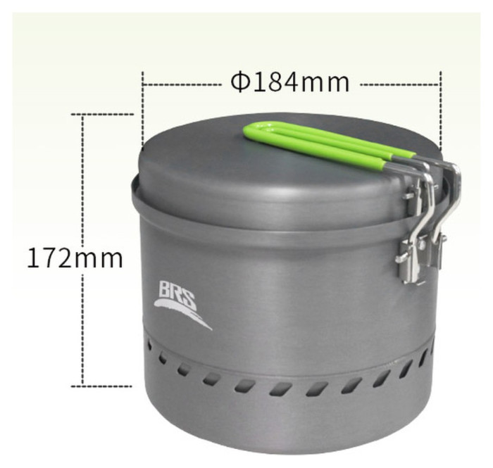 Набір туристичного посуду (каструля + сковорідка) BRS-TS19С, 2,5л, алюміній