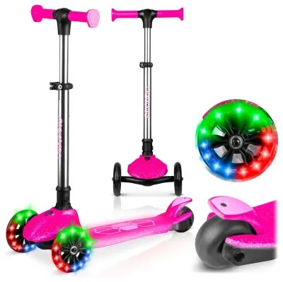Детский самокат трехколесный Ricokids Jelly розовый