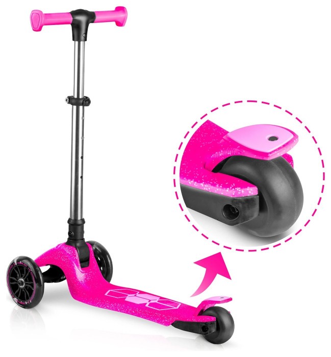 Детский самокат трехколесный Ricokids Jelly розовый
