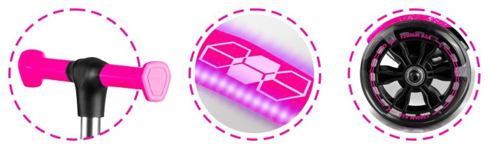 Детский самокат трехколесный Ricokids Jelly розовый