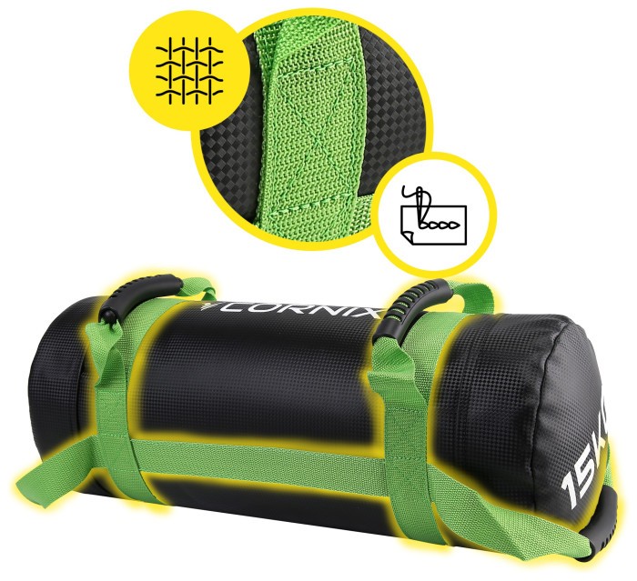 Мешок для кроссфита Cornix 15 кг тренировочный XR-0550 Black/Green