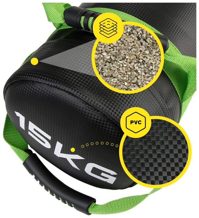 Мешок для кроссфита Cornix 15 кг тренировочный XR-0550 Black/Green