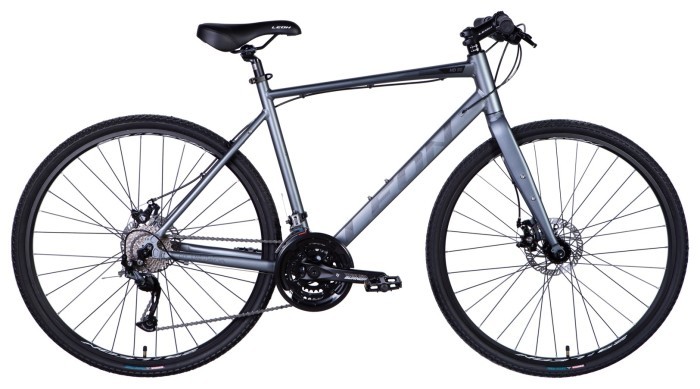 Велосипед AL 28" Leon HD 80 DD рама-21" серый с черным (матовый) 2024