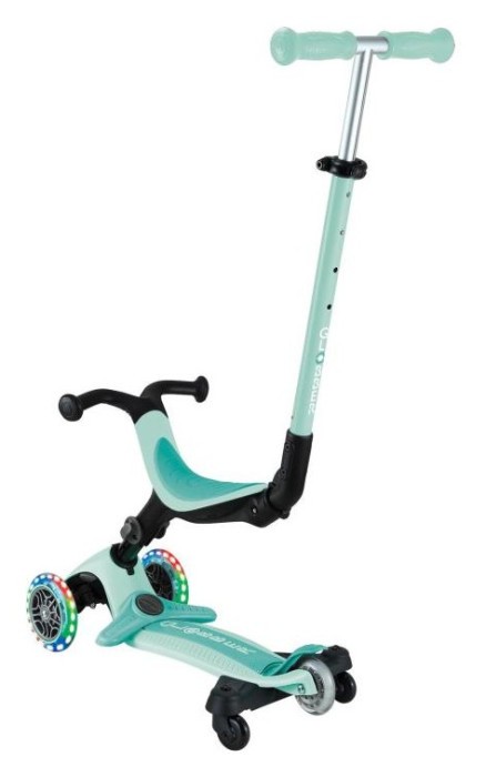 Самокат GLOBBER серії GO UP ACTIVE 360 м'ятний, до 20/50кг, 1+, колеса світяться, укр, укр