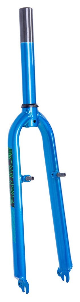 Вилка 24 жесткая сталь 1-1/8 rod-200 б/резьб. v-br синий YS 7992