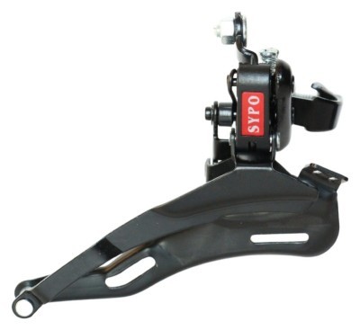 Перемикач перед. нижній хомут н/тяга  max-48T під трубу 28,6мм чорний SYPO YD-Q40