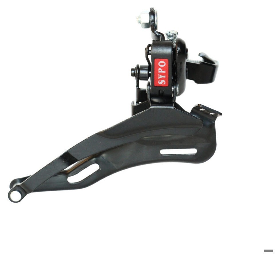 Переключатель перед. нижний хомут н/тяга max-48T под трубу 28,6мм черный SYPO YD-Q40