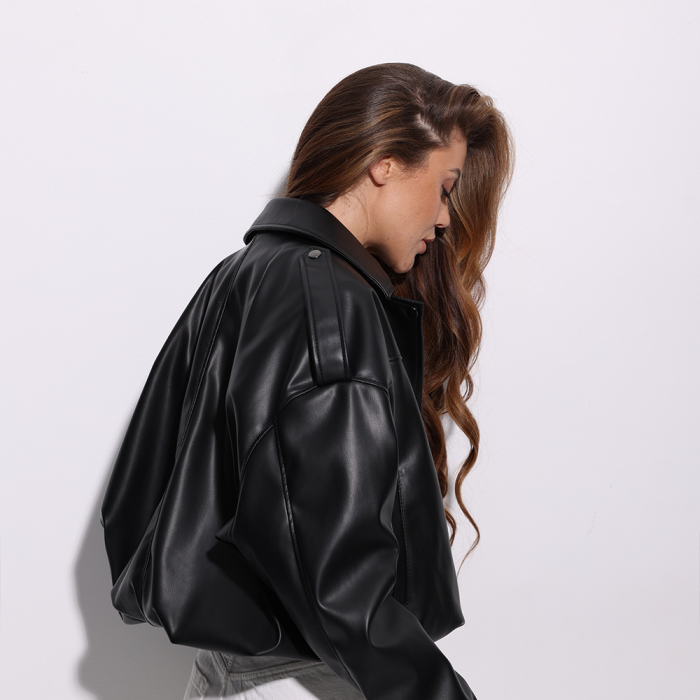 Куртка женская Slavni эко кожа весна осень черная, Куртка Slavni Aven женская черная