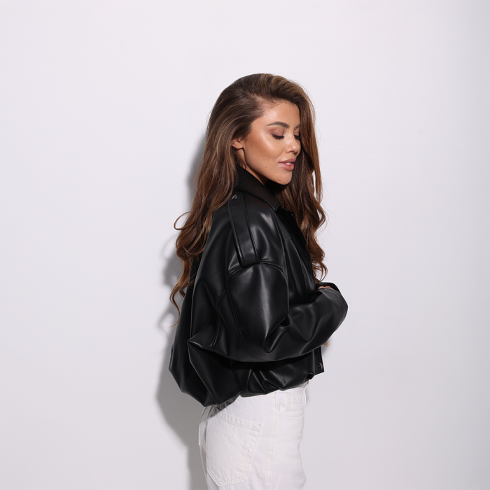 Куртка женская Slavni эко кожа весна осень черная, Куртка Slavni Aven женская черная