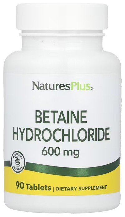 Betaine Hydrochloride 600mg - 90 tabs